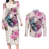 Women Skull Couples Matching Long Sleeve Bodycon Dress and Long Sleeve Button Shirts Some Time An Angel Hellraiser Always A Strong Women - Wonder Print Shop