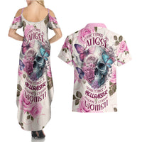 Women Skull Couples Matching Summer Maxi Dress and Hawaiian Shirt Some Time An Angel Hellraiser Always A Strong Women - Wonder Print Shop