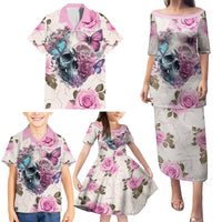 Women Skull Family Matching Puletasi Dress and Hawaiian Shirt Some Time An Angel Hellraiser Always A Strong Women - Wonder Print Shop