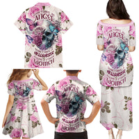 Women Skull Family Matching Puletasi Dress and Hawaiian Shirt Some Time An Angel Hellraiser Always A Strong Women - Wonder Print Shop