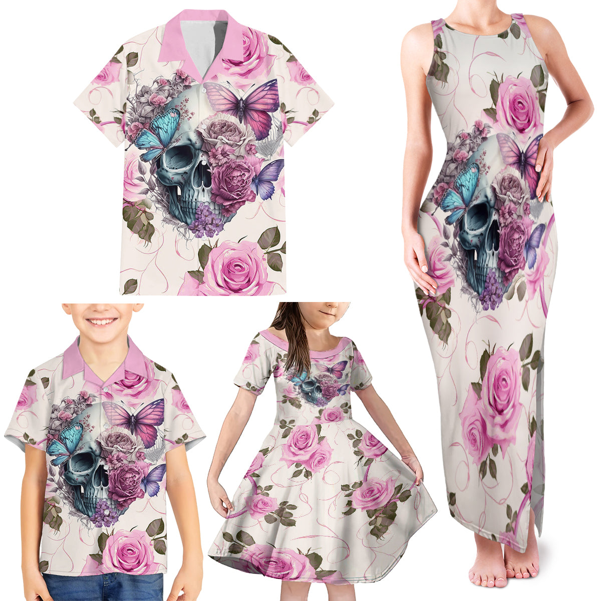 Women Skull Family Matching Tank Maxi Dress and Hawaiian Shirt Some Time An Angel Hellraiser Always A Strong Women - Wonder Print Shop