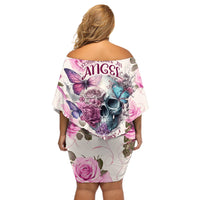 Women Skull Off Shoulder Short Dress Some Time An Angel Hellraiser Always A Strong Women - Wonder Print Shop