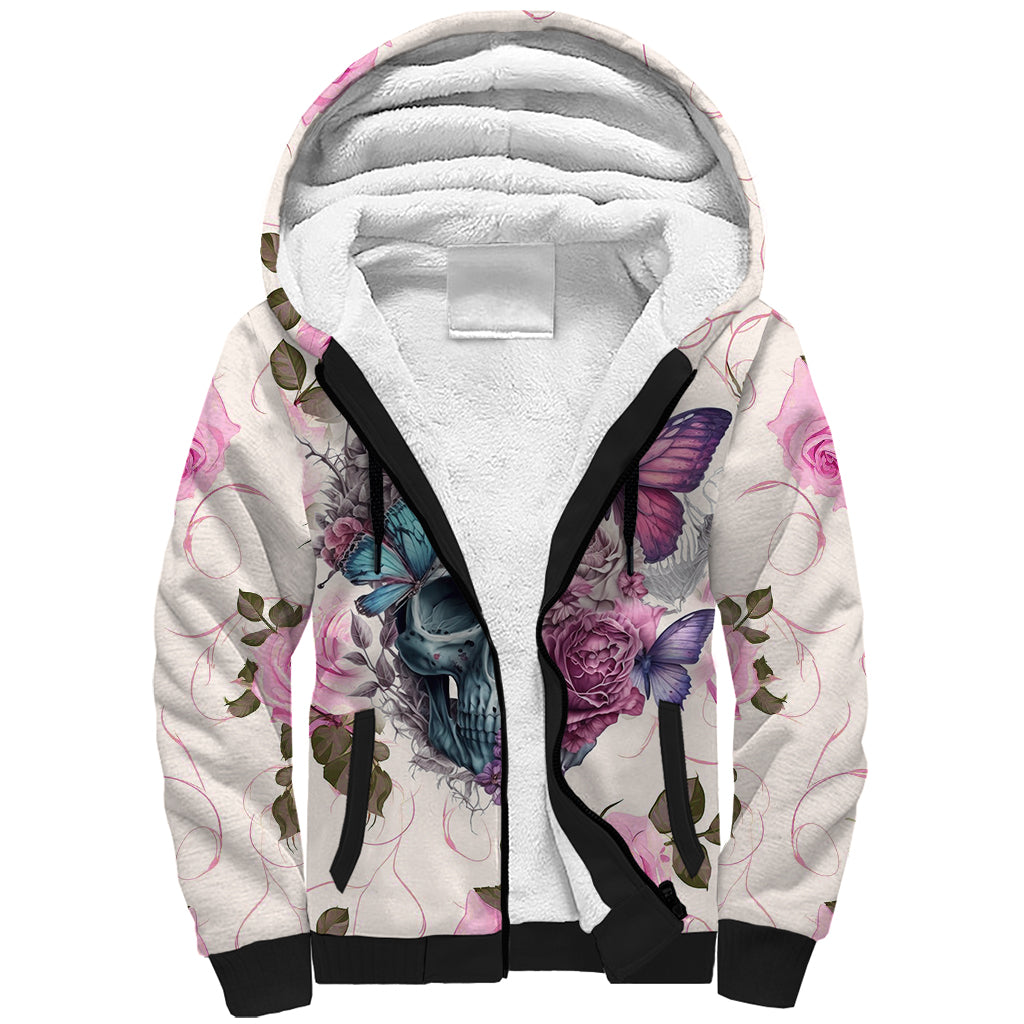 Women Skull Sherpa Hoodie Some Time An Angel Hellraiser Always A Strong Women - Wonder Print Shop