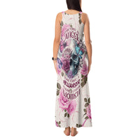 Women Skull Tank Maxi Dress Some Time An Angel Hellraiser Always A Strong Women - Wonder Print Shop