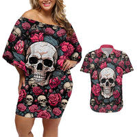 Judge Me When Yours Perfect Otherwise Shut Up Skull Couples Matching Off Shoulder Short Dress and Hawaiian Shirt - Wonder Print Shop