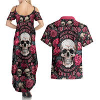 Judge Me When Yours Perfect Otherwise Shut Up Skull Couples Matching Summer Maxi Dress and Hawaiian Shirt - Wonder Print Shop