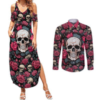 Judge Me When Yours Perfect Otherwise Shut Up Skull Couples Matching Summer Maxi Dress and Long Sleeve Button Shirts - Wonder Print Shop