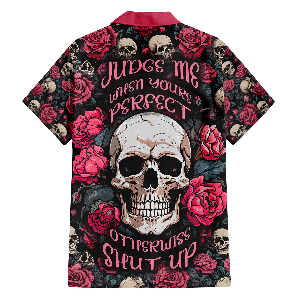 Judge Me When Yours Perfect Otherwise Shut Up Skull Family Matching Long Sleeve Bodycon Dress and Hawaiian Shirt - Wonder Print Shop