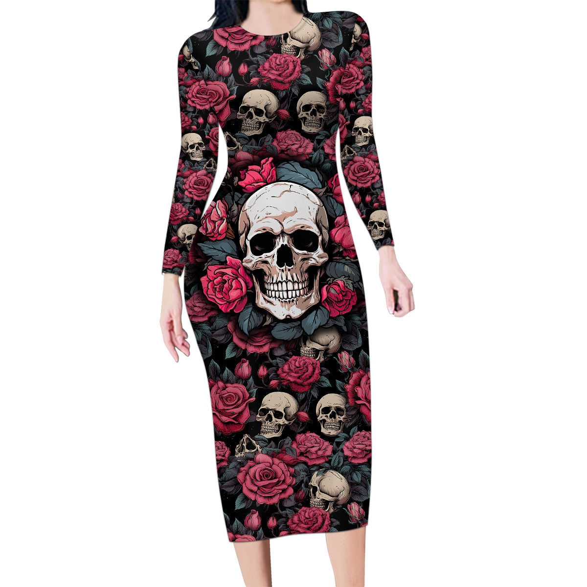 Judge Me When Yours Perfect Otherwise Shut Up Skull Family Matching Long Sleeve Bodycon Dress and Hawaiian Shirt - Wonder Print Shop