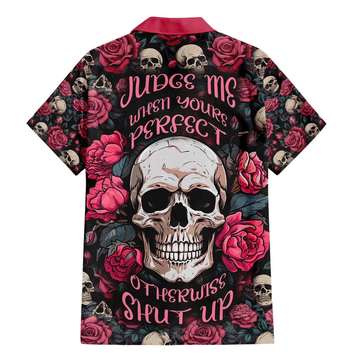 Judge Me When Yours Perfect Otherwise Shut Up Skull Family Matching Mermaid Dress and Hawaiian Shirt - Wonder Print Shop
