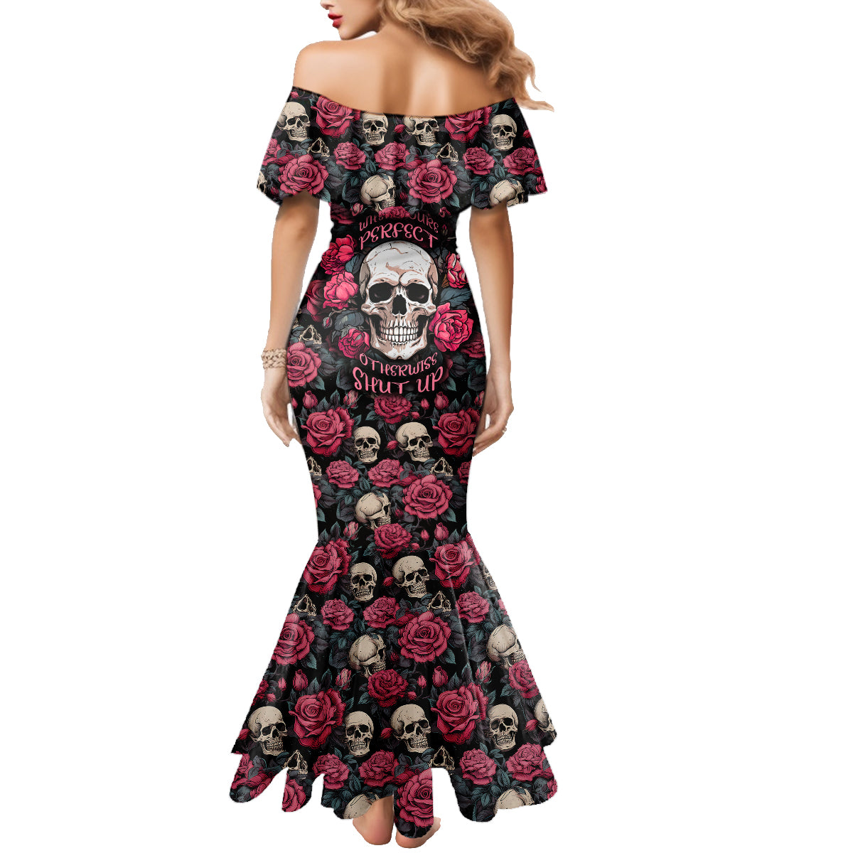Judge Me When Yours Perfect Otherwise Shut Up Skull Family Matching Mermaid Dress and Hawaiian Shirt - Wonder Print Shop