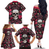 Judge Me When Yours Perfect Otherwise Shut Up Skull Family Matching Off Shoulder Long Sleeve Dress and Hawaiian Shirt - Wonder Print Shop