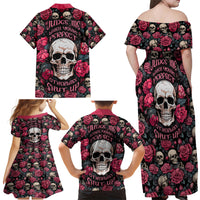 Judge Me When Yours Perfect Otherwise Shut Up Skull Family Matching Off Shoulder Maxi Dress and Hawaiian Shirt - Wonder Print Shop