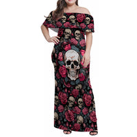 Judge Me When Yours Perfect Otherwise Shut Up Skull Family Matching Off Shoulder Maxi Dress and Hawaiian Shirt - Wonder Print Shop