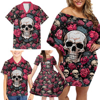 Judge Me When Yours Perfect Otherwise Shut Up Skull Family Matching Off Shoulder Short Dress and Hawaiian Shirt - Wonder Print Shop