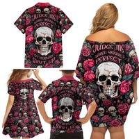 Judge Me When Yours Perfect Otherwise Shut Up Skull Family Matching Off Shoulder Short Dress and Hawaiian Shirt - Wonder Print Shop