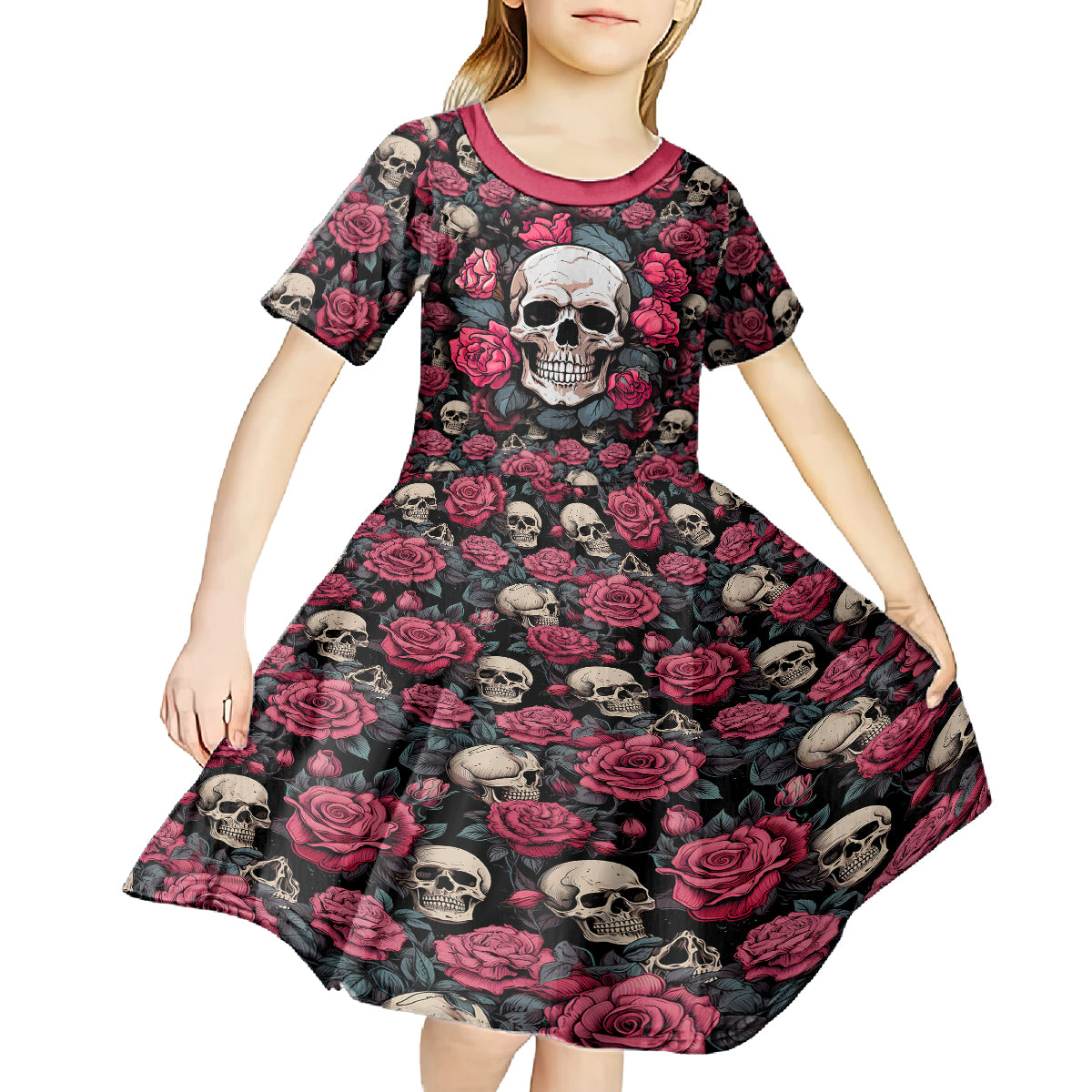 Judge Me When Yours Perfect Otherwise Shut Up Skull Kid Short Sleeve Dress - Wonder Print Shop