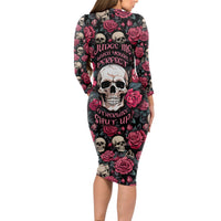 Judge Me When Yours Perfect Otherwise Shut Up Skull Long Sleeve Bodycon Dress - Wonder Print Shop