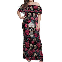 Judge Me When Yours Perfect Otherwise Shut Up Skull Off Shoulder Maxi Dress - Wonder Print Shop