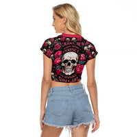 Judge Me When Yours Perfect Otherwise Shut Up Skull Raglan Cropped T Shirt - Wonder Print Shop