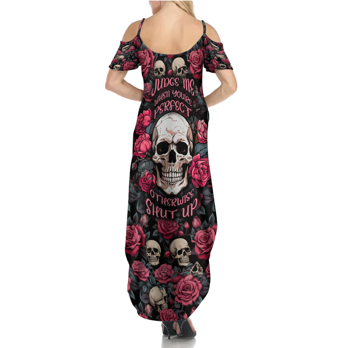 Judge Me When Yours Perfect Otherwise Shut Up Skull Summer Maxi Dress - Wonder Print Shop