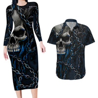 You Inspire My Inner Serial Killer Skull Couples Matching Long Sleeve Bodycon Dress and Hawaiian Shirt - Wonder Print Shop