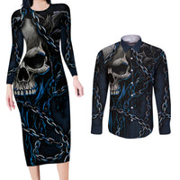 You Inspire My Inner Serial Killer Skull Couples Matching Long Sleeve Bodycon Dress and Long Sleeve Button Shirts - Wonder Print Shop