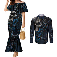 you-inspire-my-inner-serial-killer-skull-couples-matching-mermaid-dress-and-long-sleeve-button-shirts