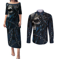 You Inspire My Inner Serial Killer Skull Couples Matching Puletasi Dress and Long Sleeve Button Shirts - Wonder Print Shop
