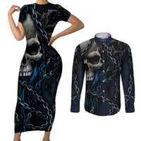 You Inspire My Inner Serial Killer Skull Couples Matching Short Sleeve Bodycon Dress and Long Sleeve Button Shirts - Wonder Print Shop