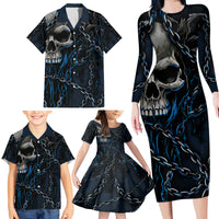 You Inspire My Inner Serial Killer Skull Family Matching Long Sleeve Bodycon Dress and Hawaiian Shirt - Wonder Print Shop