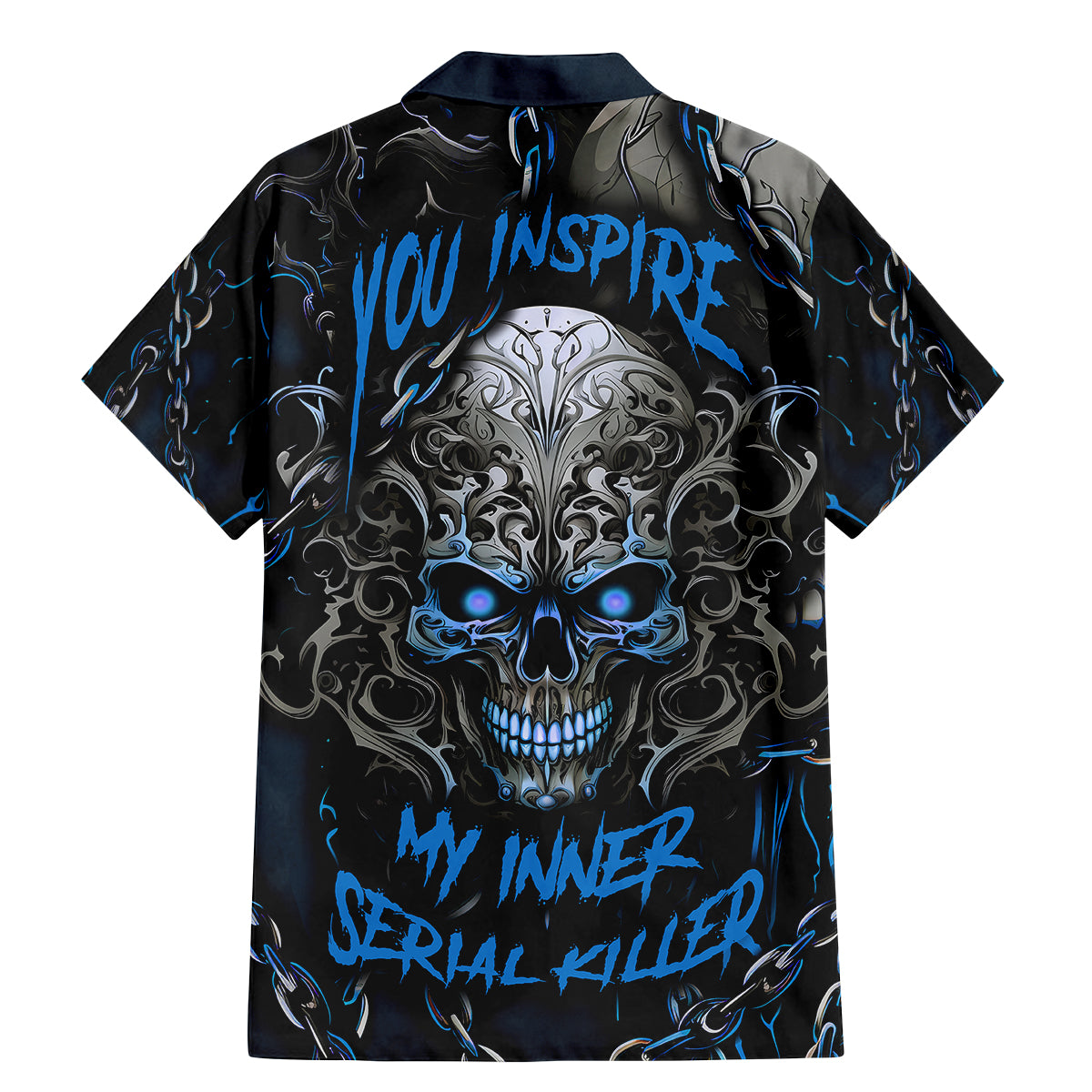 You Inspire My Inner Serial Killer Skull Family Matching Mermaid Dress and Hawaiian Shirt - Wonder Print Shop