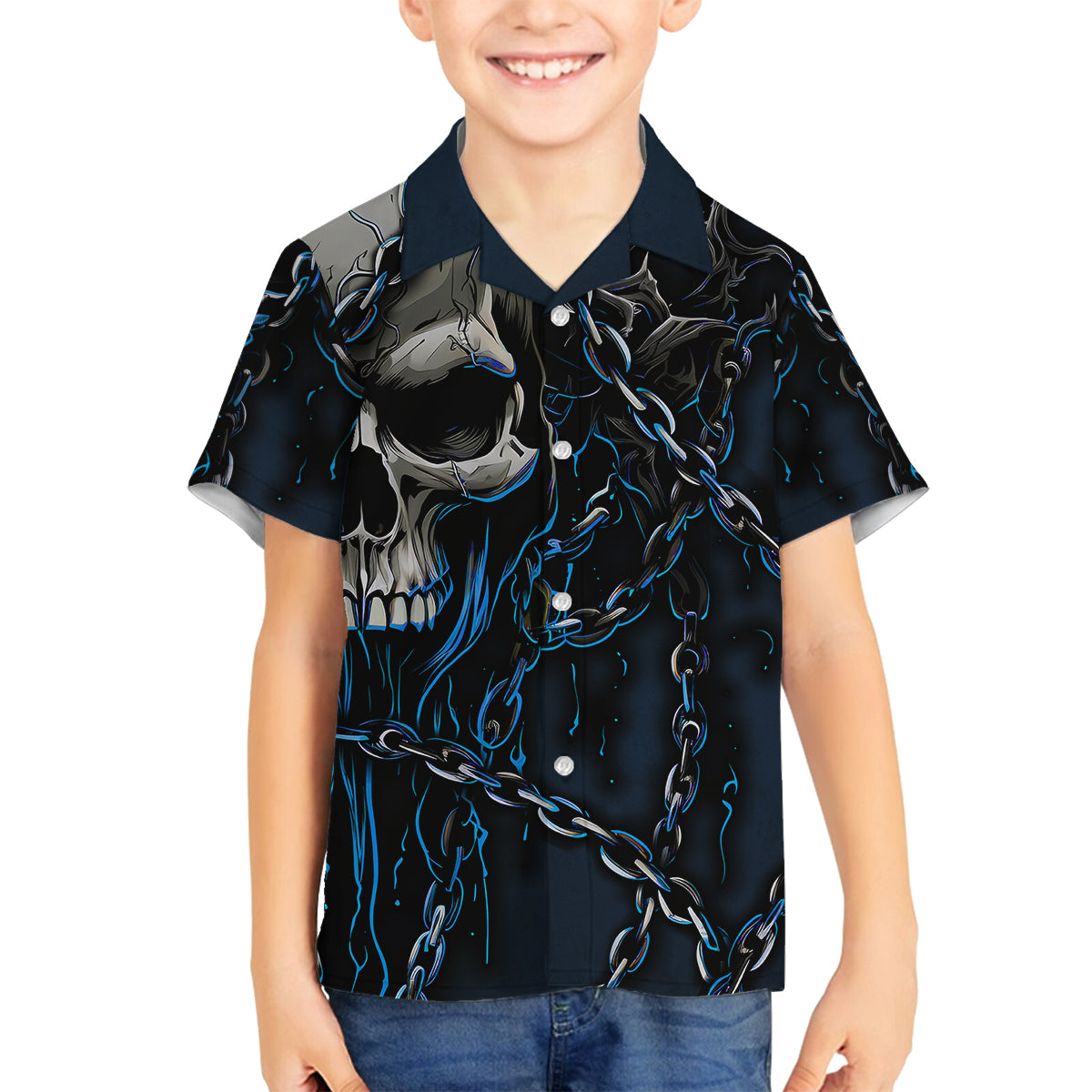 You Inspire My Inner Serial Killer Skull Family Matching Off Shoulder Long Sleeve Dress and Hawaiian Shirt - Wonder Print Shop