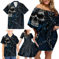 You Inspire My Inner Serial Killer Skull Family Matching Off Shoulder Short Dress and Hawaiian Shirt - Wonder Print Shop
