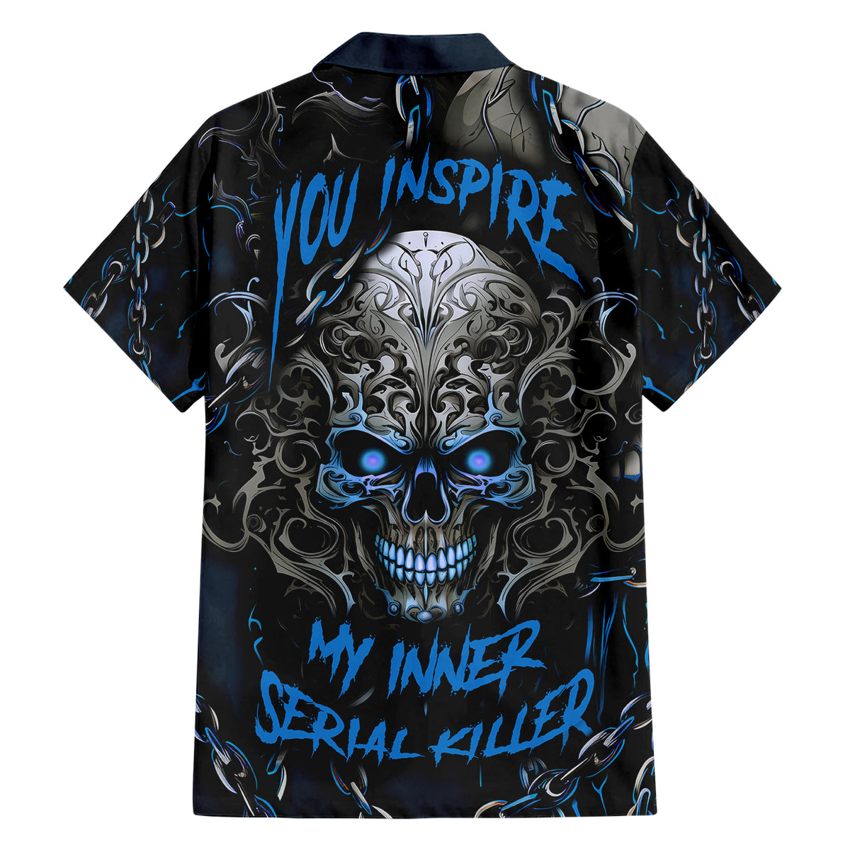You Inspire My Inner Serial Killer Skull Family Matching Short Sleeve Bodycon Dress and Hawaiian Shirt - Wonder Print Shop