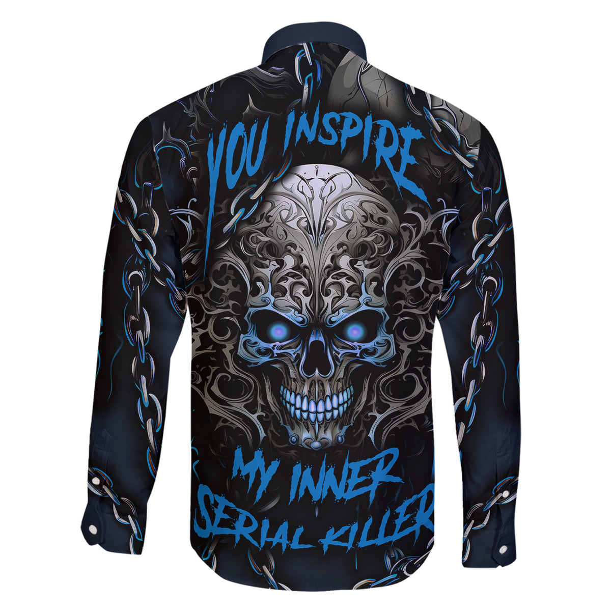 You Inspire My Inner Serial Killer Skull Family Matching Short Sleeve Bodycon Dress and Hawaiian Shirt - Wonder Print Shop