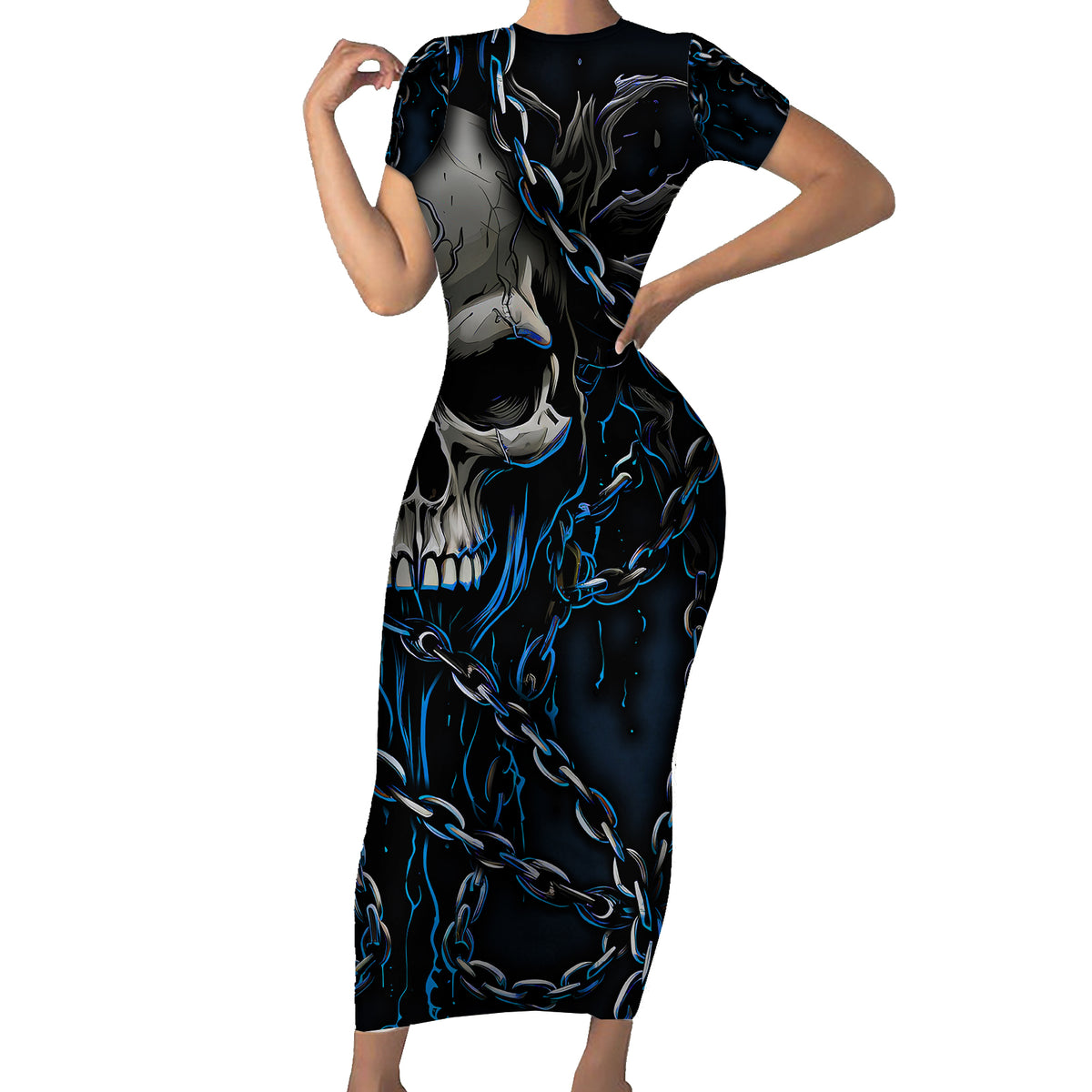 You Inspire My Inner Serial Killer Skull Family Matching Short Sleeve Bodycon Dress and Hawaiian Shirt - Wonder Print Shop