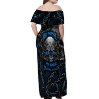 You Inspire My Inner Serial Killer Skull Off Shoulder Maxi Dress - Wonder Print Shop