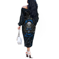 You Inspire My Inner Serial Killer Skull Off The Shoulder Long Sleeve Dress - Wonder Print Shop