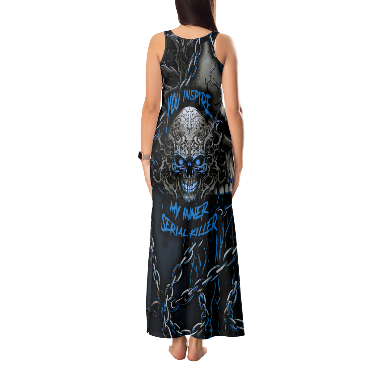 You Inspire My Inner Serial Killer Skull Tank Maxi Dress - Wonder Print Shop