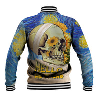 Van Gogh Style Skull Baseball Jacket Hello My Friend - Wonder Print Shop
