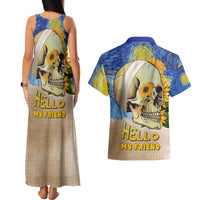 Van Gogh Style Skull Couples Matching Tank Maxi Dress and Hawaiian Shirt Hello My Friend - Wonder Print Shop