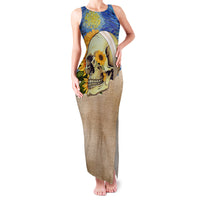 Van Gogh Style Skull Family Matching Tank Maxi Dress and Hawaiian Shirt Hello My Friend - Wonder Print Shop