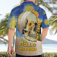 Van Gogh Style Skull Hawaiian Shirt Hello My Friend - Wonder Print Shop