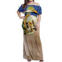 Van Gogh Style Skull Off Shoulder Maxi Dress Hello My Friend - Wonder Print Shop