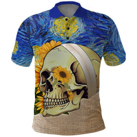 Van Gogh Style Skull Polo Shirt Hello My Friend - Wonder Print Shop