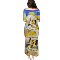 Van Gogh Style Skull Puletasi Hello My Friend - Wonder Print Shop