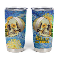 Van Gogh Style Skull Tumbler Cup Hello My Friend - Wonder Print Shop