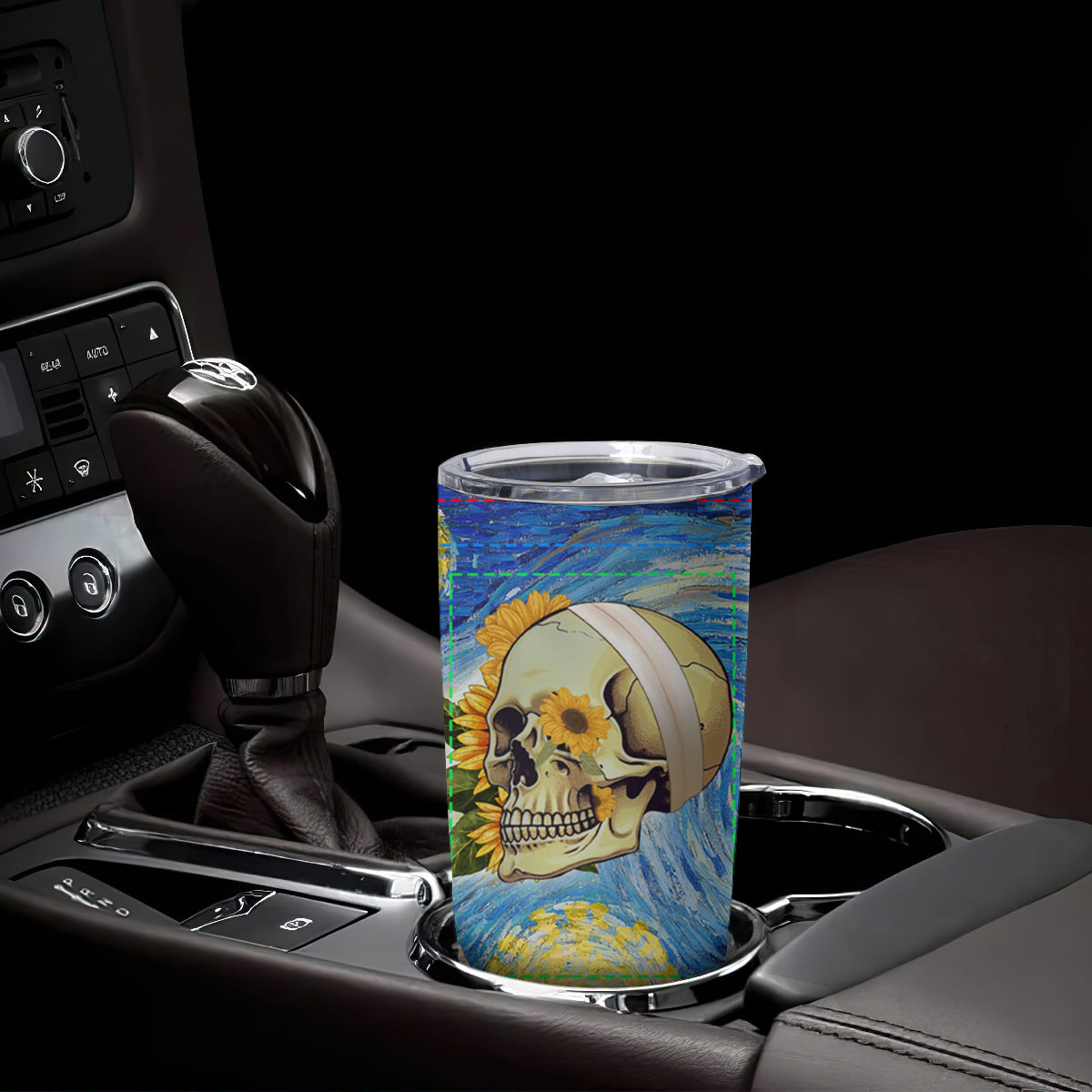 Van Gogh Style Skull Tumbler Cup Hello My Friend - Wonder Print Shop