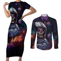 Time Will Reveal Who's There For You And Who's Full Of Shit Couples Matching Short Sleeve Bodycon Dress and Long Sleeve Button Shirts - Wonder Print Shop